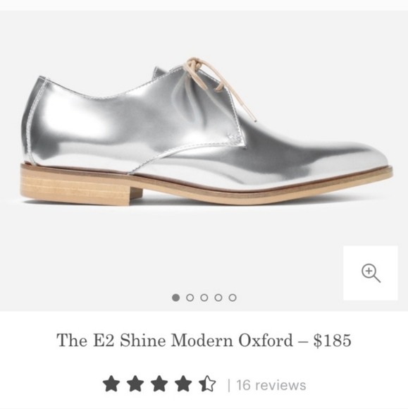 Everlane  E2 Shine Silver Modern Oxfords - Picture 16 of 16